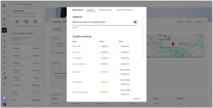 Screenshot der Mieterportal-Einstellungen in immocloud für das Objekt Schlossallee mit aktiviertem Portal-Toggle und einer Zugriffsverwaltungsliste, die den Status aller Mieter (Aktiv oder Eingeladen) sowie Optionen zum Deaktivieren oder erneuten Einladen zeigt.