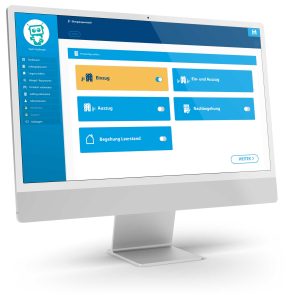 Desktop-Ansicht der Auftragsvorbereitung mit Menüleiste und wählbaren Protokolltypen wie Einzug und Nachbegehung.